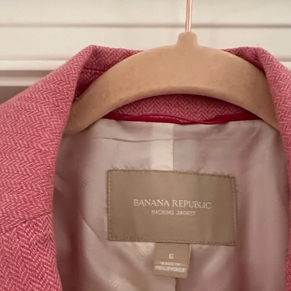 Banana Republic Pink Blazer with Elbow Patches - Picture 2 of 6